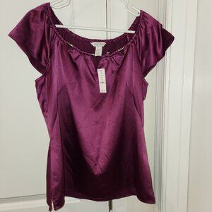 White House Black Market purple blouse